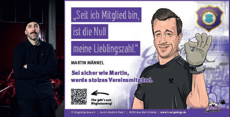 So sieht Boogie FCE-Keeper Martin Männel. Mit der Kampagne versucht der Verein die 10.000-Mitglieder-Marke zu knacken. Fotos: FCE/Privat